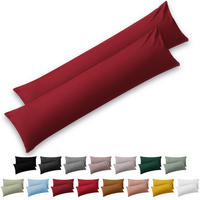 KISSENBEZUG Ellen 45/135 cm, 2er-Set, Dunkelrot - Dunkelrot, Textil (135/45cm) - Blumtal