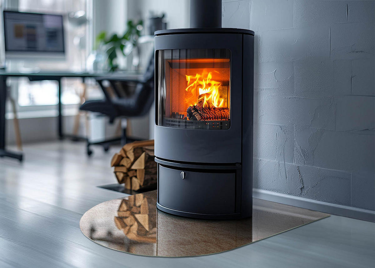 GLASPLATTE für Kamin 80x70 cm Beige - Beige, Glas (80/70/0.4cm) - ArtPrintCave