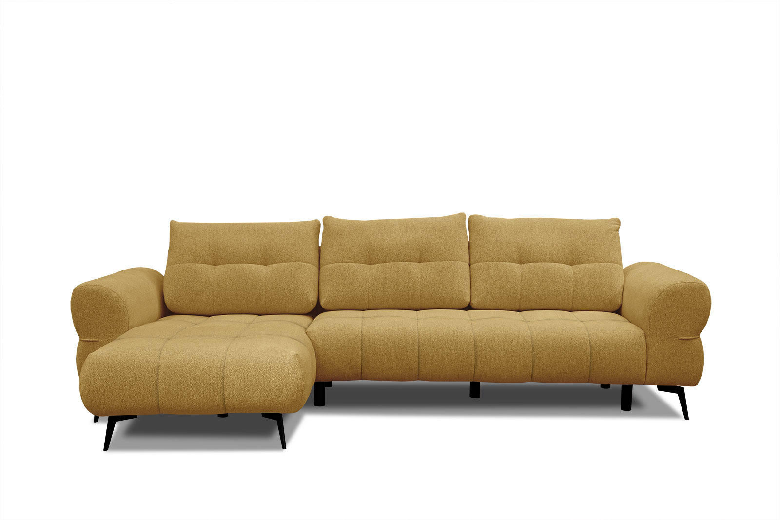 ECKSOFA SALVINI 4-Sitzer, honig - Schwarz/Honig, Holzwerkstoff/Textil (158/292cm) - Courtois Laville