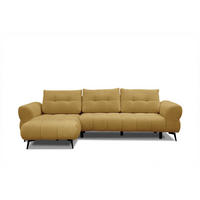 ECKSOFA SALVINI 4-Sitzer, honig - Schwarz/Honig, Holzwerkstoff/Textil (158/292cm) - Courtois Laville