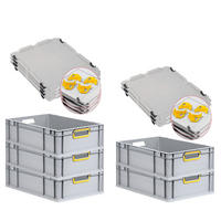 EUROBOX 5x Nextgen Color Mit Auflagedeckel 17x40x60cm Griffe Gelb Offen - Gelb, Kunststoff (40/17/60cm) - PROREGAL