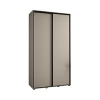 SCHWEBETÜRENSCHRANK 235,2/130/45 2-türig - Kaschmir/Schwarz, Holz/Metall (130/235.2/45cm) - MÖBEL KRYSPOL