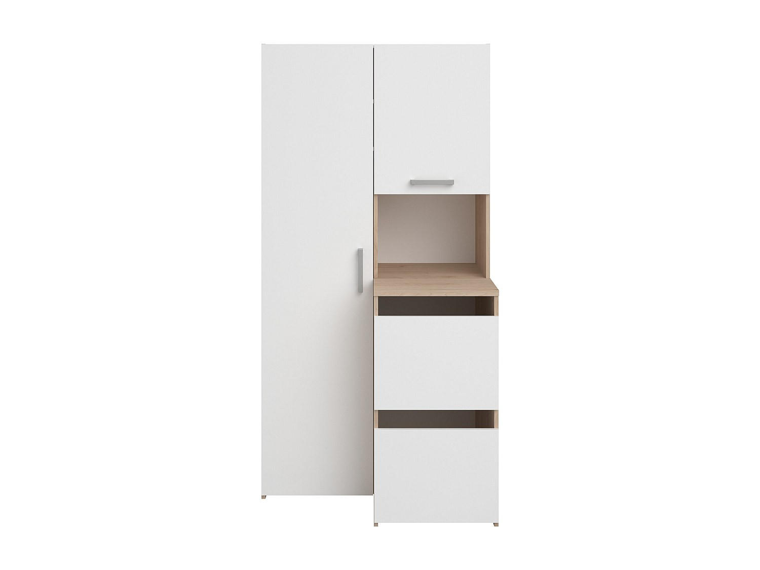 BADSCHRANK - 92.5 cmcm x 66.8 cmcm - Holz, Platte - Naturfarben Hell, Weiß - ERKANO - Naturfarben/Weiß, Holz (92.5/184.4/66.8cm) - Vente-Unique