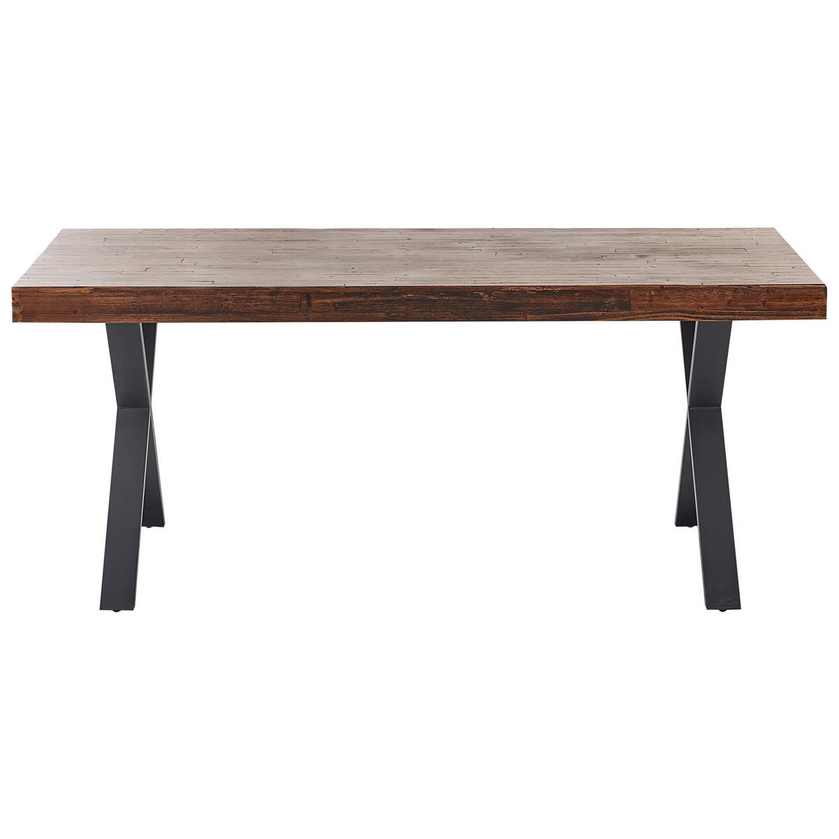 ESSTISCH 180/90 cm Dunkler Holzfarbton/Schwarz Clifton - Dunkelbraun/Schwarz, Holz (180/90/75cm) - Beliani