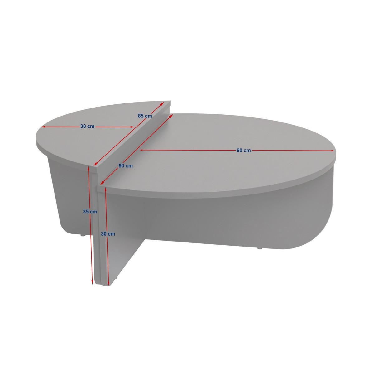 COUCHTISCH (2er-Set) orion 35/90/90 cm - Weiß, Holzwerkstoff (90/90/35cm) - Calicosy