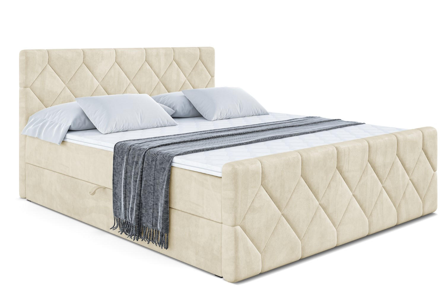 BOXBETT CATOR-Z - 140x200 cm - H3 - Beige - Beige, Holzwerkstoff (140/200cm) - ALTDECOR