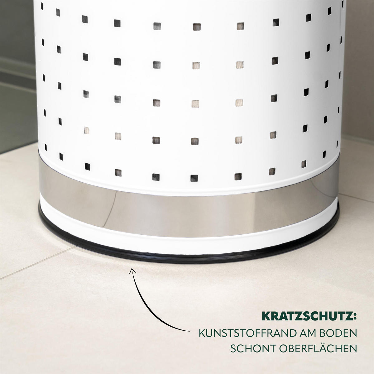 WÄSCHETONNE 50 Liter, weiß - Weiß, Metall (35.5/57.5/35.5cm) - eluno