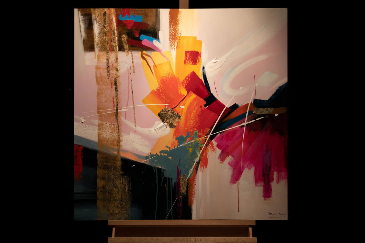 ÖLGEMÄLDE 80/80 cm - Multicolor, Holz/Textil (80/80cm) - KUNSTLOFT