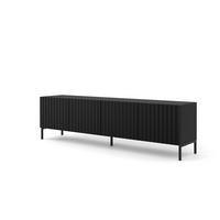 TV LOWBOARD Schwarz, Schwarz 200/56/42 - Schwarz, Holzwerkstoff (200/56/42cm) - RAUMHIRSCH FURNITURE