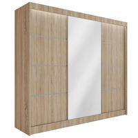 KLEIDERSCHRANK PAOKI mit LED - 250 cm - Sonoma Eiche - Sonoma Eiche, Holzwerkstoff (250/215/61cm) - ALTDECOR