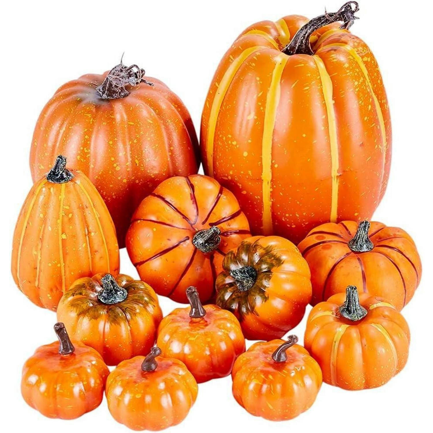 KÜRBIS Deko-Set 12-teilig Orange - Orange, Kunststoff (9cm)
