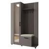 GARDEROBENSCHRANK ARMADIO 137/207/42 cm Modern Garderobe-Set Grau - Weiß/Grau, Holzwerkstoff (137/207/42cm) - MASSENO