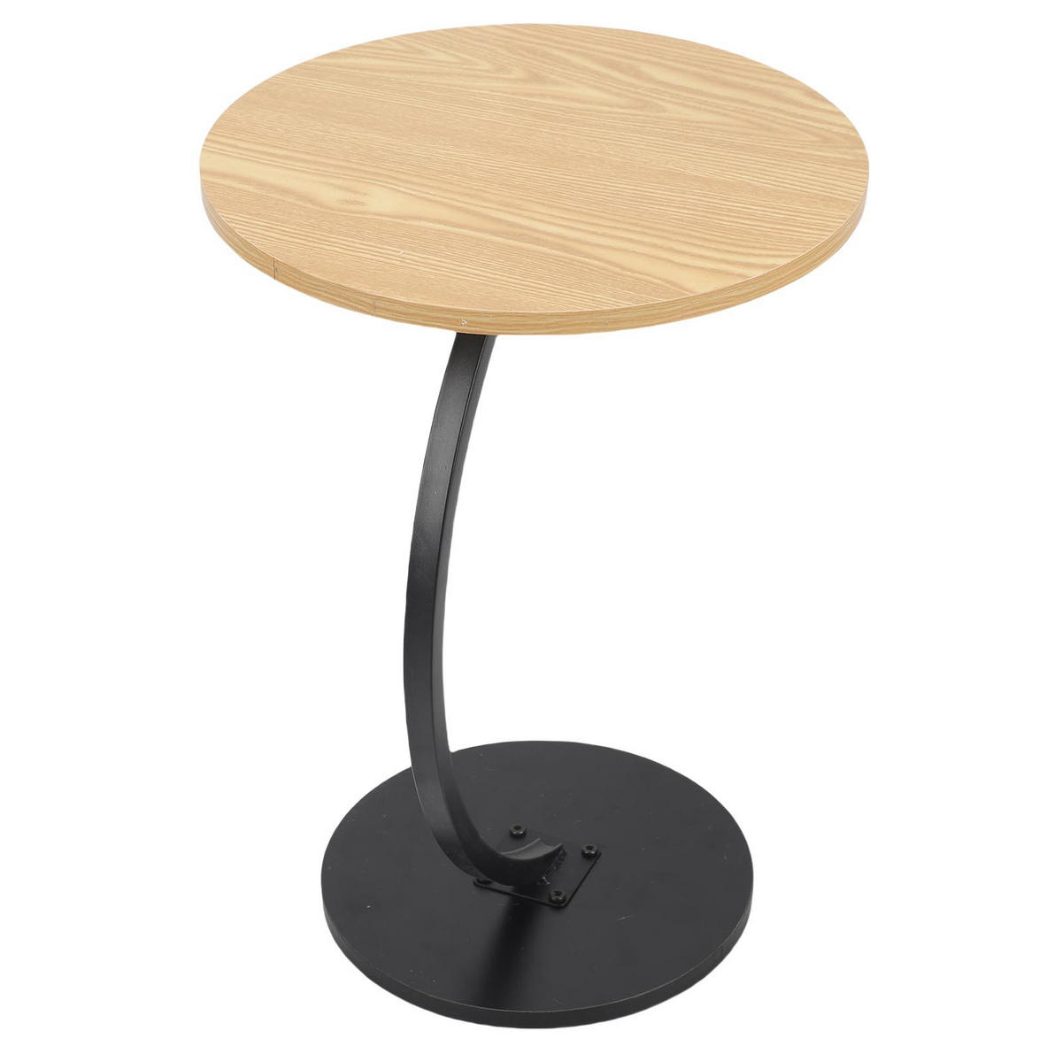 RUNDER Beistelltisch Holzoptik – Kleiner Couchtisch mit Stahlrahmen, stabiler Sofatisch für Wohnzimmer, Schlafzimmer & Balkon - Gelb, Holz (40/30/62cm) - Ej. Life