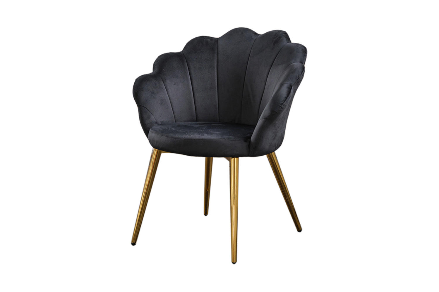 ESSZIMMERSTUHL CARLA Schwarz Velvet - Goldfarben/Schwarz, Textil (65/79/58cm) - KAWOLA
