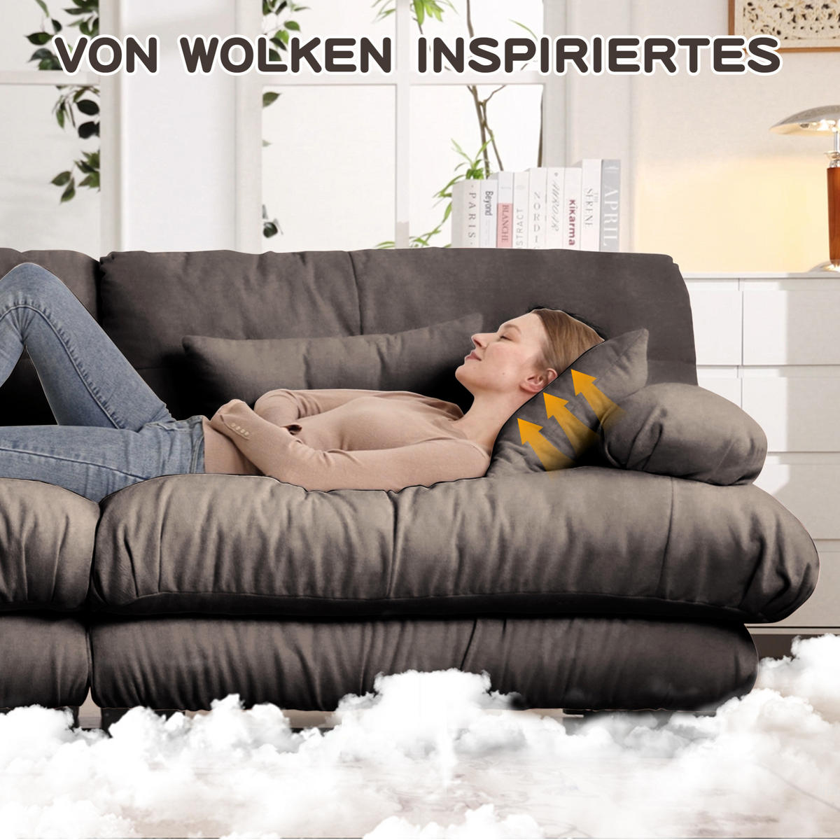 ECKSOFA 406/145/81 cm modular Braun aus Chenille mit beweglichen Hockern - Braun, Textil (145/406cm) - OKWISH