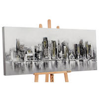GEMÄLDE Megapolis auf Keilrahmen 200x100 cm - Schwarz, Holz (200/100cm) - YS-art gallery