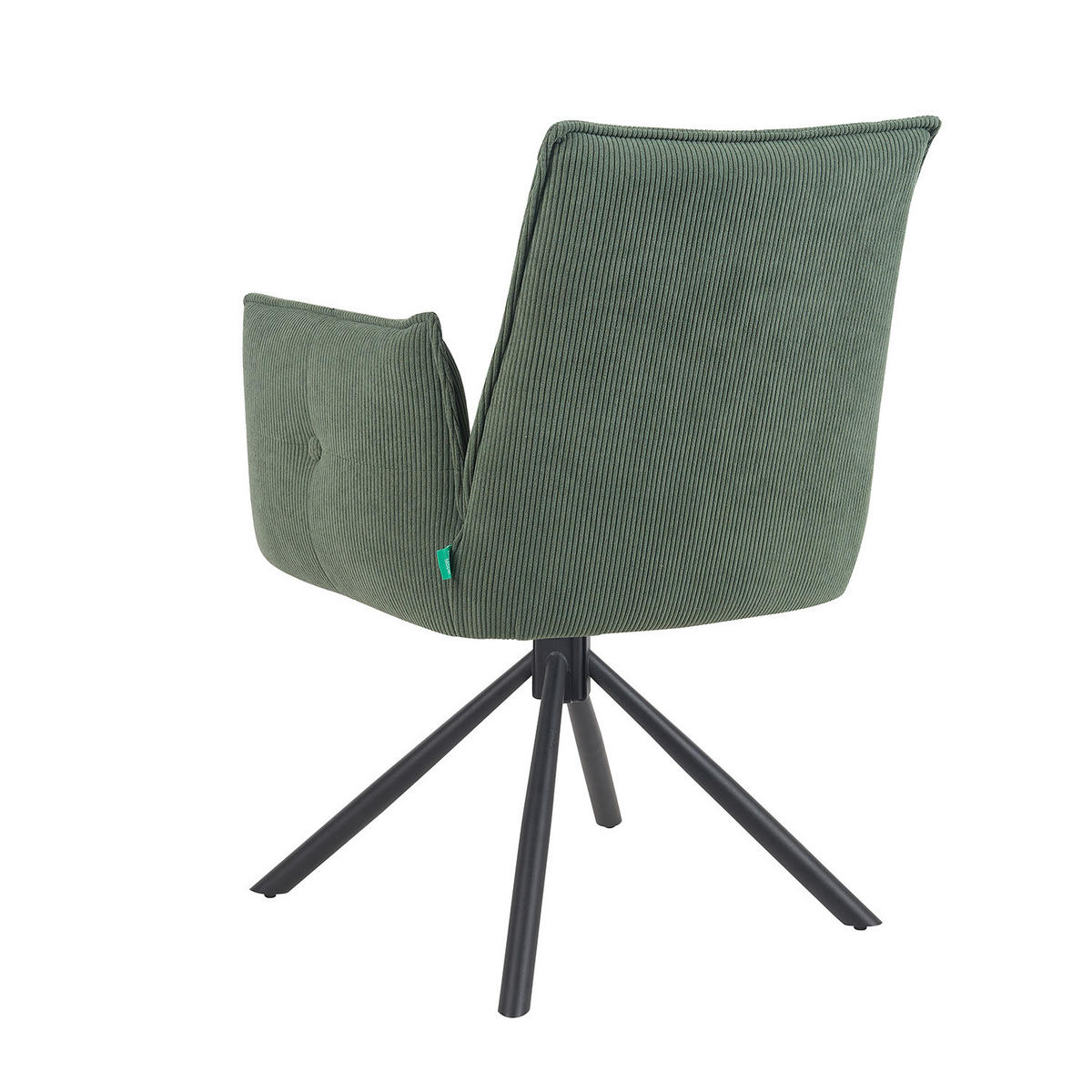 ARMLEHNSTUHL Mika-Nevio - Schwarz/Grün, Textil/Metall (60/88/63cm) - DUBI Möbel