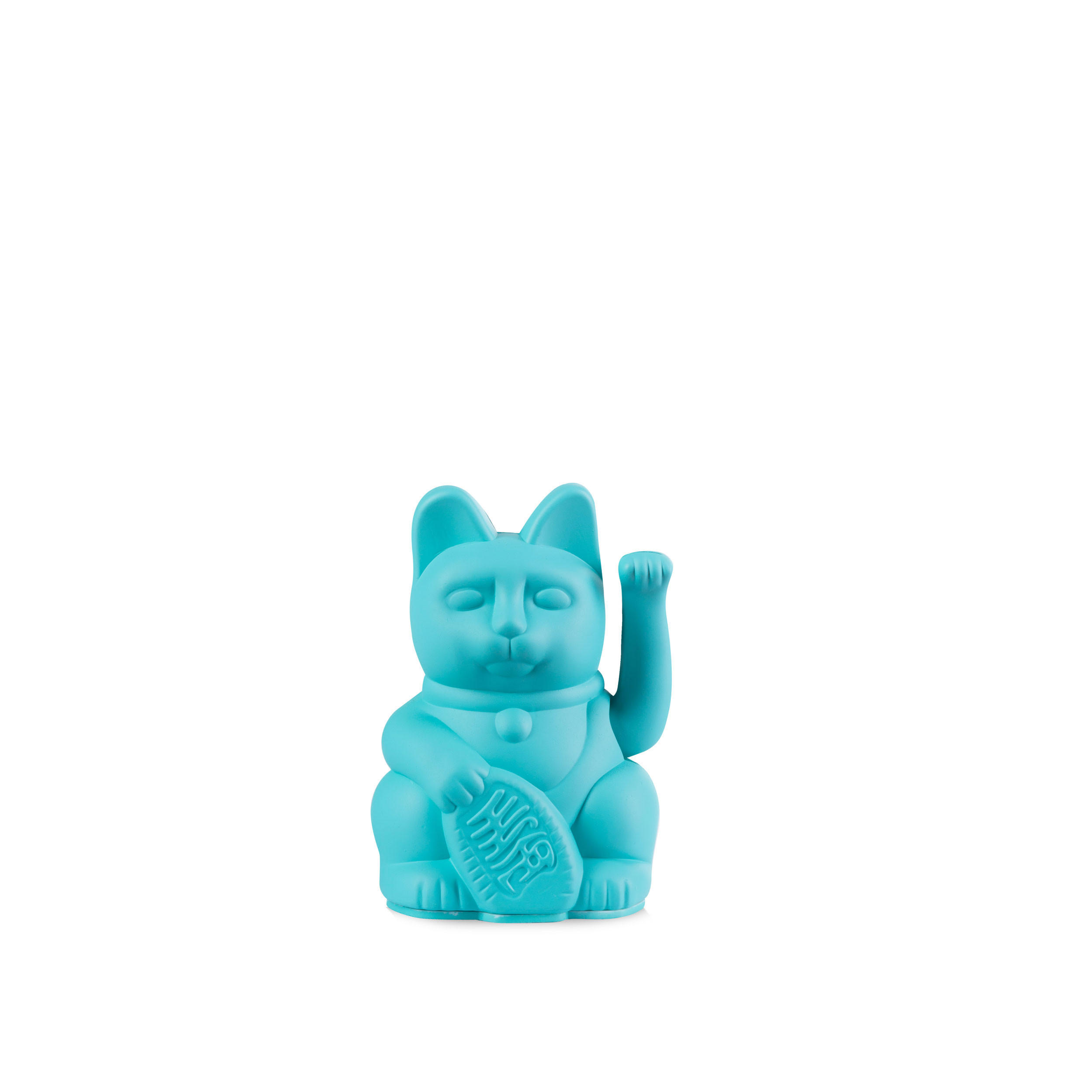 WINKEKATZE Lucky Cat Mini Maneki Neko, Kunststoff, Türkis, 9.8 cm - Grün, Kunststoff (6.7/9.8/5.2cm) - Donkey Products