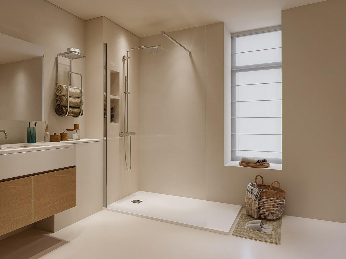 DUSCHTRENNWAND Seitenwand italienische Dusche - 120 x 200 cm - Chromfarben - DAREN - Silberfarben, Metall (120/200cm) - Vente-Unique