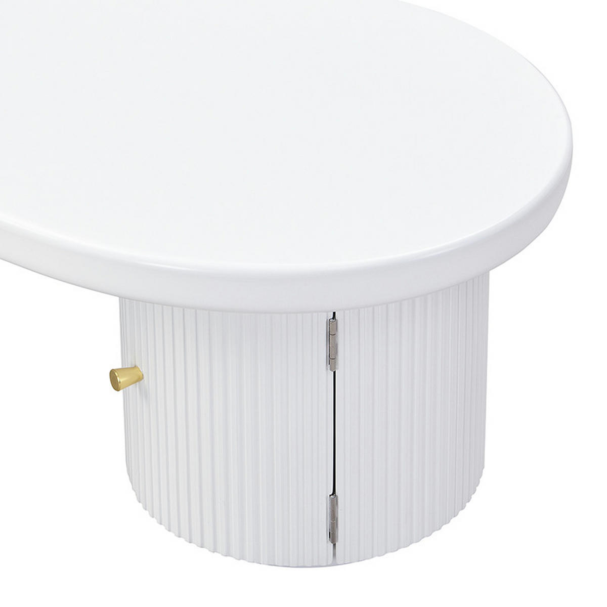 COUCHTISCH 100/60/37 cm asymmetrisch in Weiß mit Stauraum - Weiß, Holzwerkstoff (100/60/37cm) - OKWISH