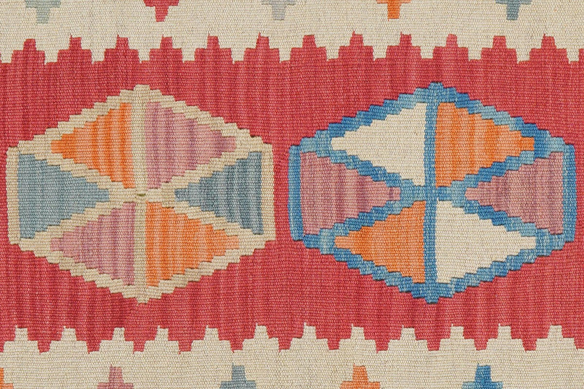 KELIM-LÄUFER handgewebt Gashgai Rot 252/83 cm Schurwolle - Rot, Textil (83/252cm) - Looma