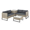 LOUNGEGARNITUR Santorini grau-meliert / grau - Grau, Kunststoff - Juskys