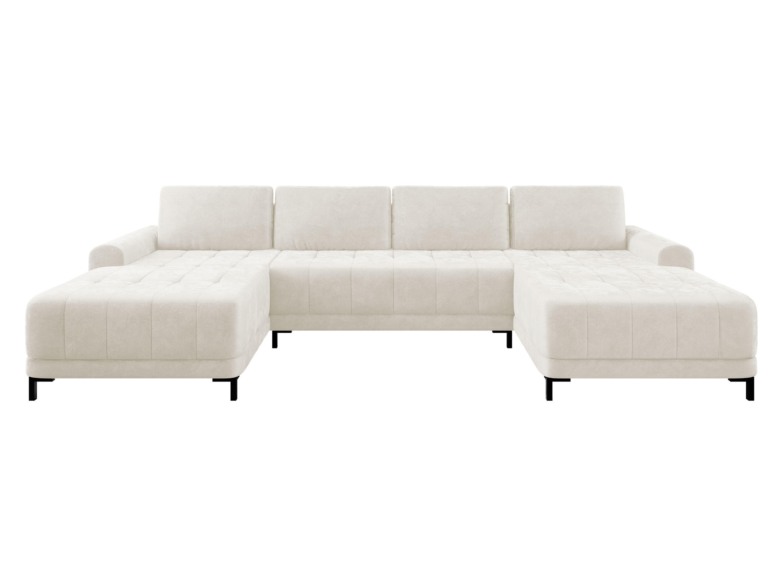 WOHNLANDSCHAFT Aris XL - Creme/Schwarz, Holz/Textil (337/92/168cm) - MIRJAN24