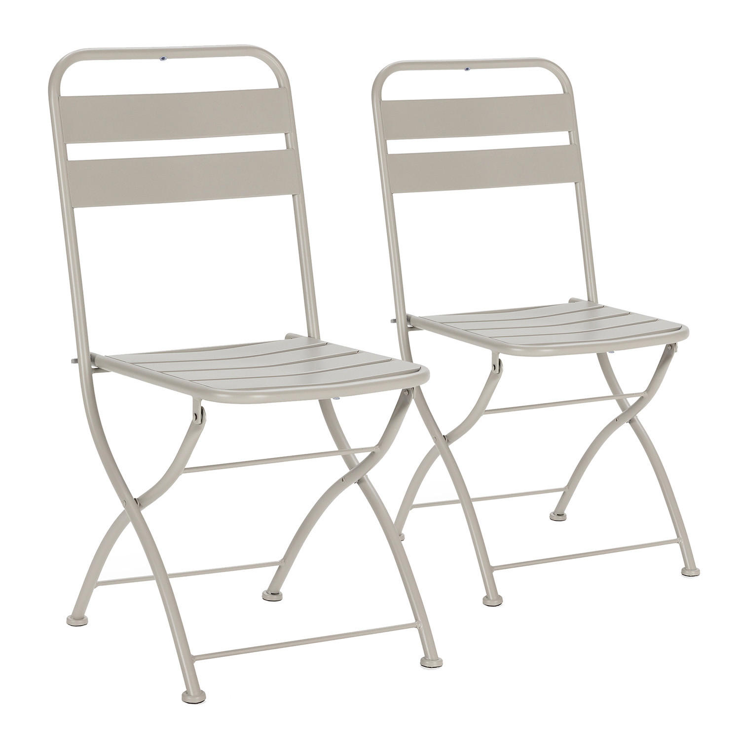 GARTENKLAPPSTUHL-SET Perla Metall - Grau, Metall (42/88/50cm) - VS Venta-stock