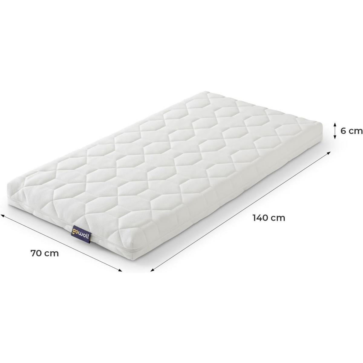 BABYMATRATZE für Babys und Kinder Wave Baby 70x140 - Weiß, Textil (70/140cm) - Gowoll