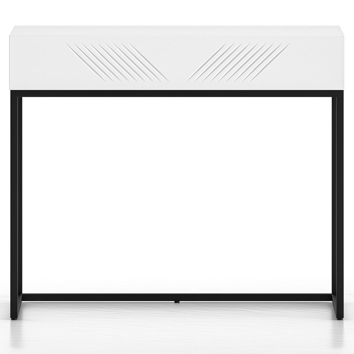 SCHREIBTISCH NEBRO - Schwarz/Weiß, Holzwerkstoff (40/92/78cm) - KONSIMO®