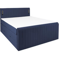 BOXSPRINGBETT FLY blau 160/200 cm H3/H4 Samt - Blau, Textil (160/200cm) - wonello