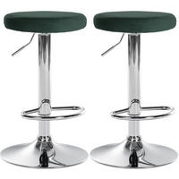 BARHOCKER 2er Set Samt grün - Grün, Textil/Metall (38.5/60/38.5cm) - CLP