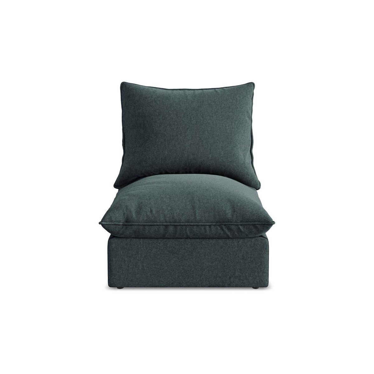 SOFAELEMENT Samt Stoff Blau - Blaugrau/Schwarz, Holzwerkstoff/Kunststoff (75/77/90cm) - LaMiaSofa