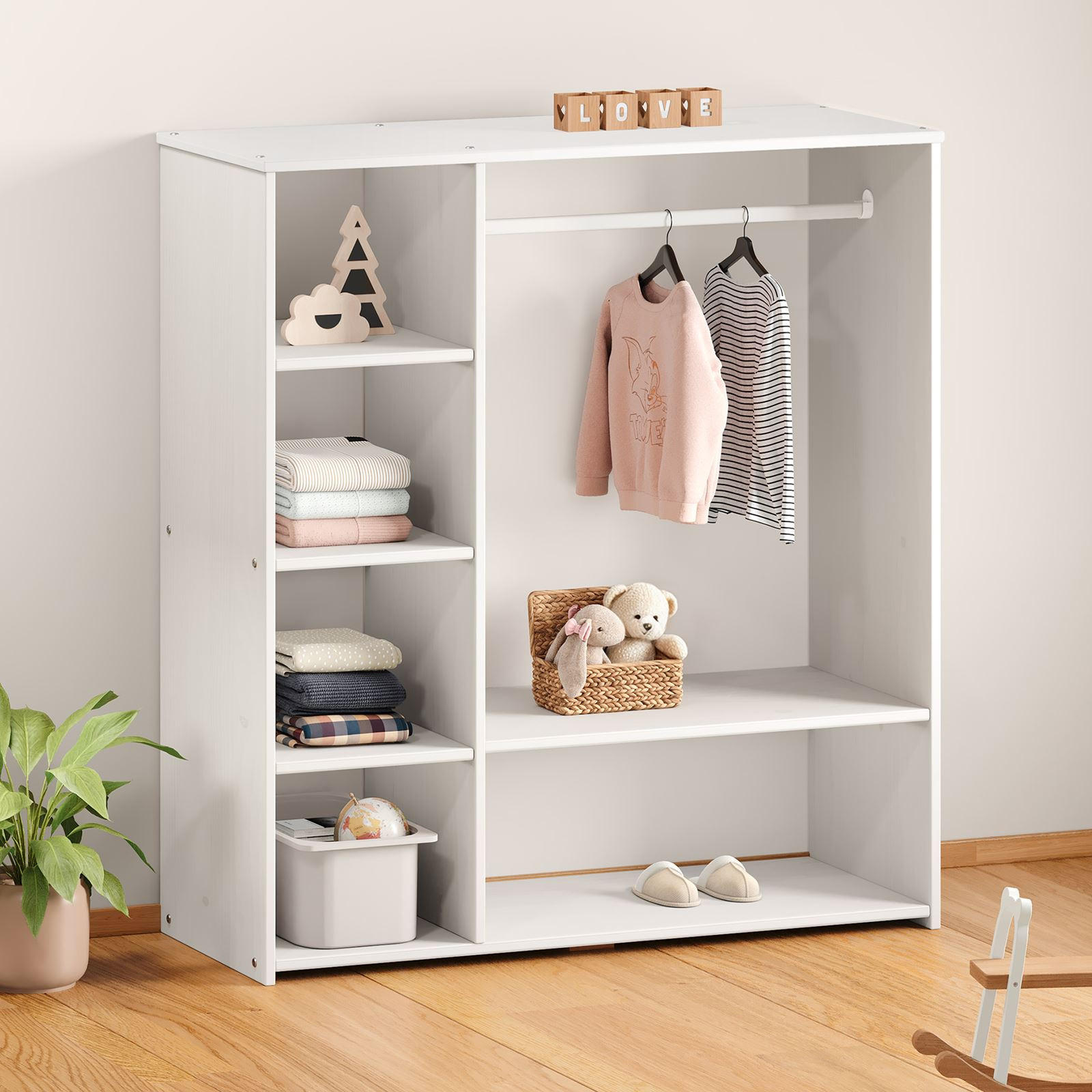 KINDERSCHRANK RAFAEL - Weiß, Holz (105/114/40cm) - IDIMEX