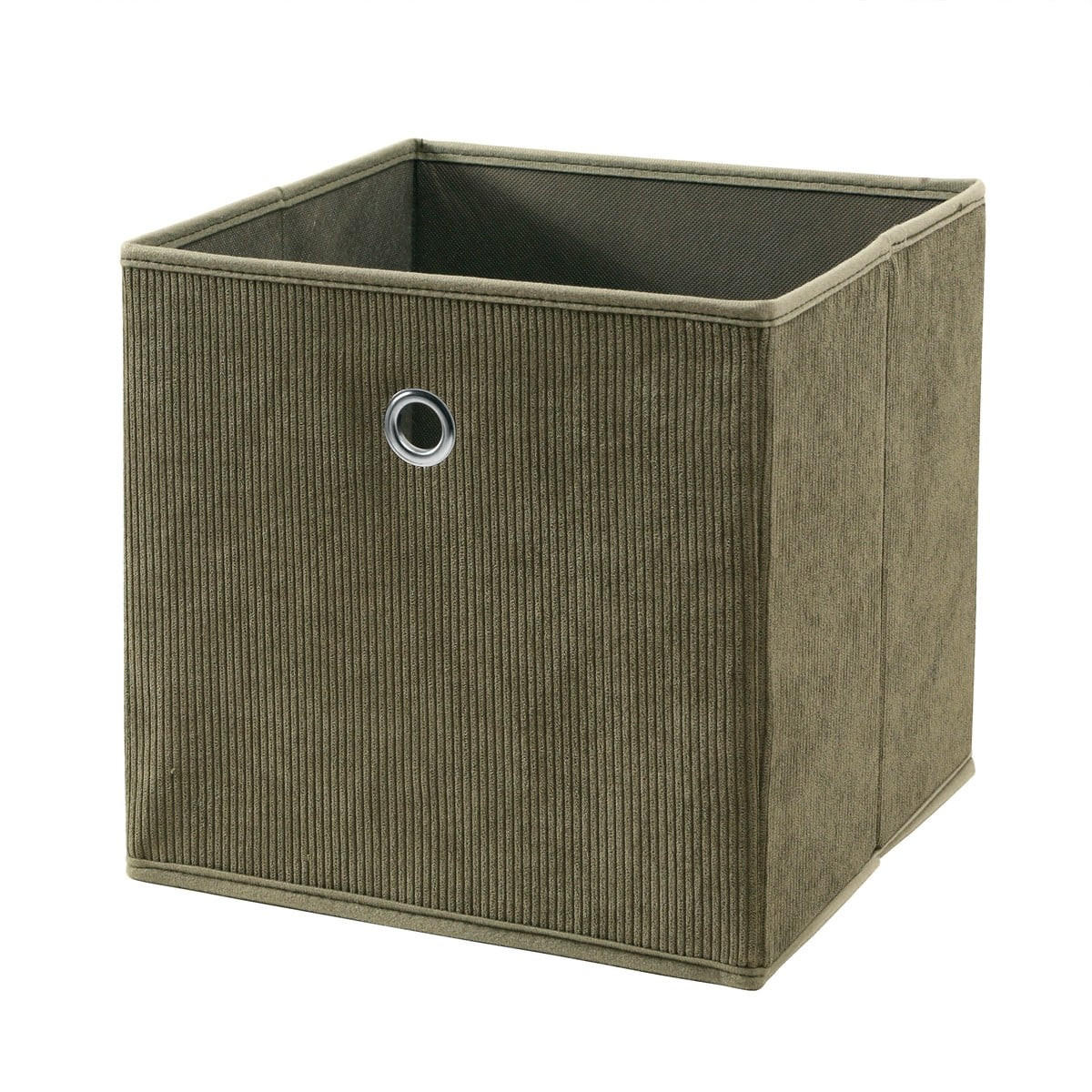 FALTBARER würfel aus kordstoff in khaki - h27 cm 28/28/27 cm - Grün, Textil (28/27/29cm) - Calicosy