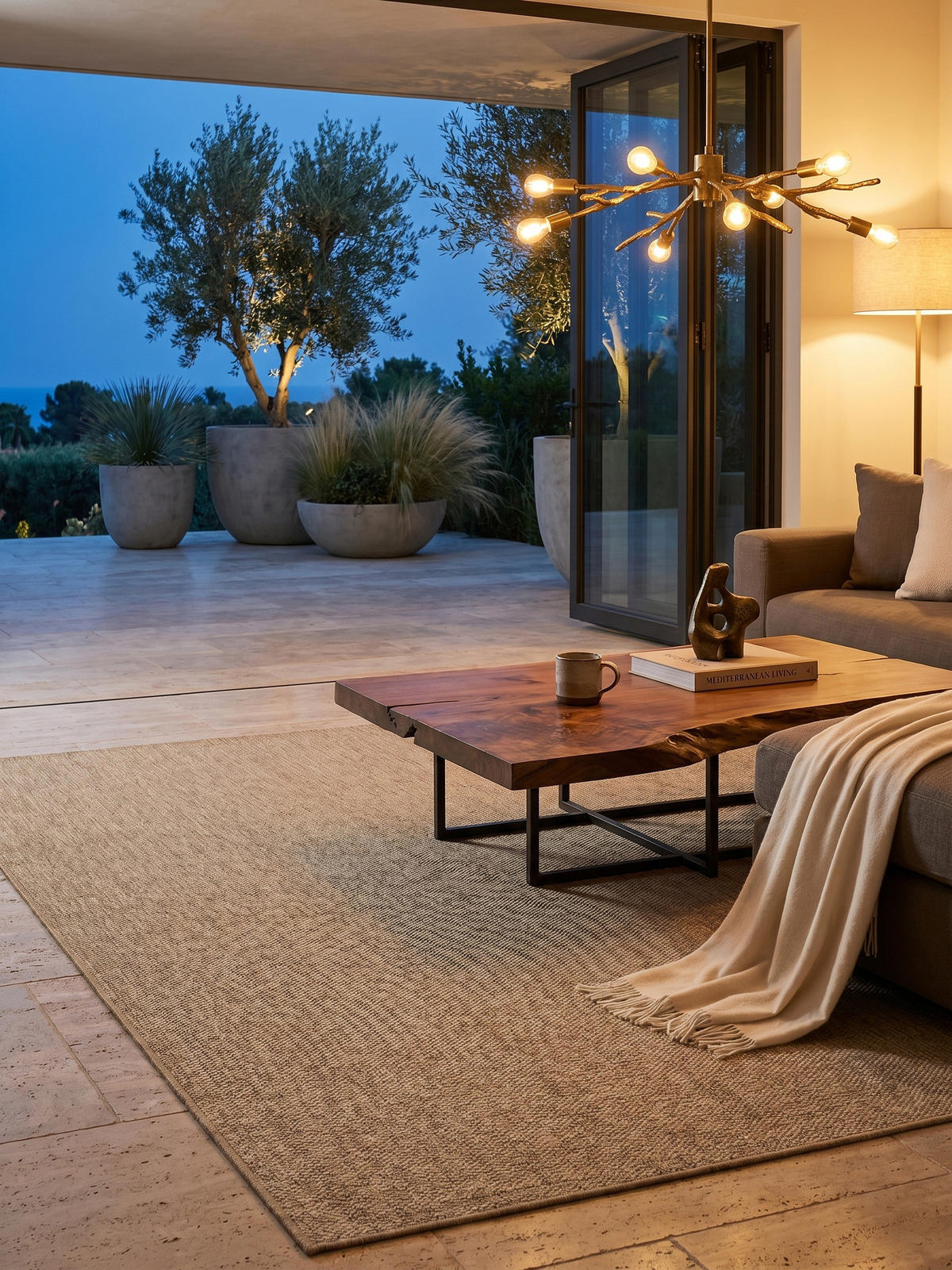 TEPPICH Outdoor KASBERG in Beige, im Vintage-Stil, 280 x 370 cm - Beige, Textil (370/280cm) - KADIMA DESIGN