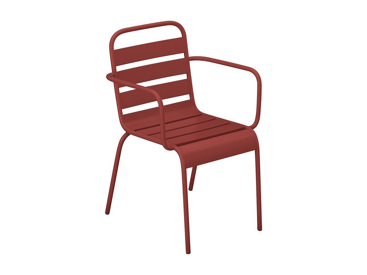 GARTENSTUHL - 56 cm x 59 cm - Metall - Rot - MIRMANDE - Rot, Metall (56/79/59cm) - Vente-Unique