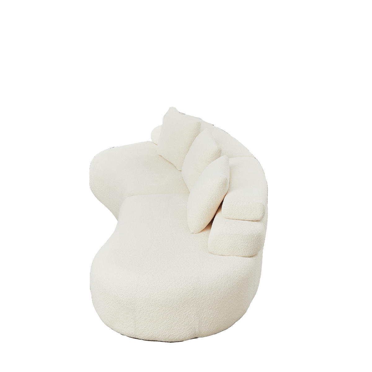 MODULSOFA 2-teilig geschwungen mit 3 Rückenkissen, DE-42897, Cremeweiß - Beige, Textil (306/67/103cm) - ComfortXL