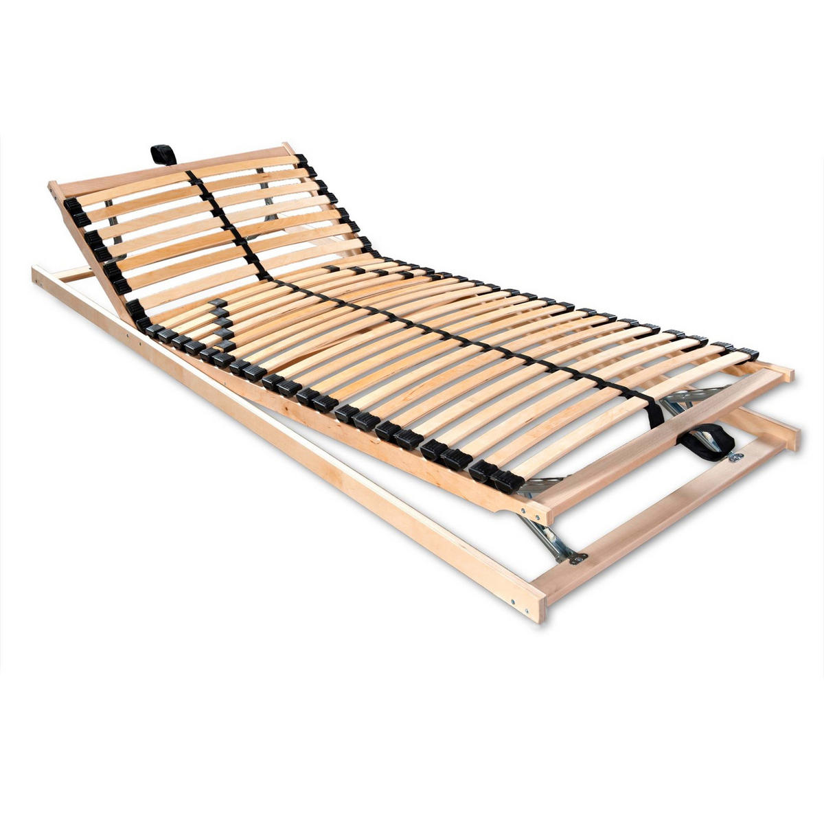 BETTEN-ABC Max1 K+F – Lattenrost zur Selbstmontage mit Kopf- und Fußteilverstellung, Holm durchgehend, Größe: 120 x 200 cm - Braun, Holz (120/200cm) - Betten-ABC