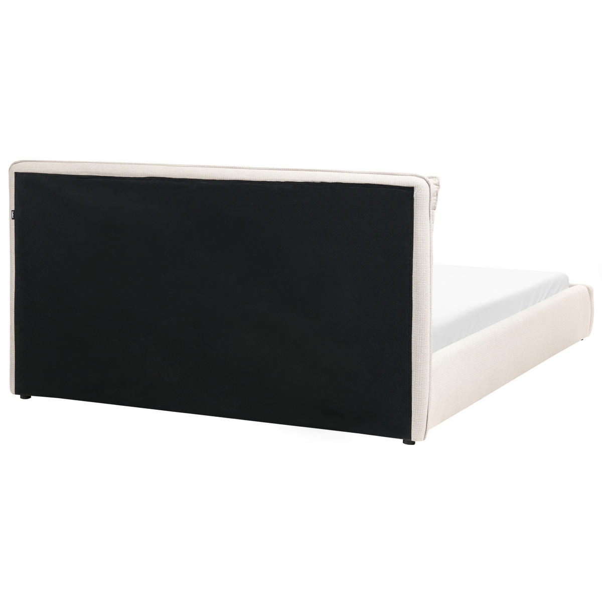 BETT mit Lattenrost 160/200 cm Beige Bajonna - Beige/Schwarz, Textil (160/200cm) - Beliani