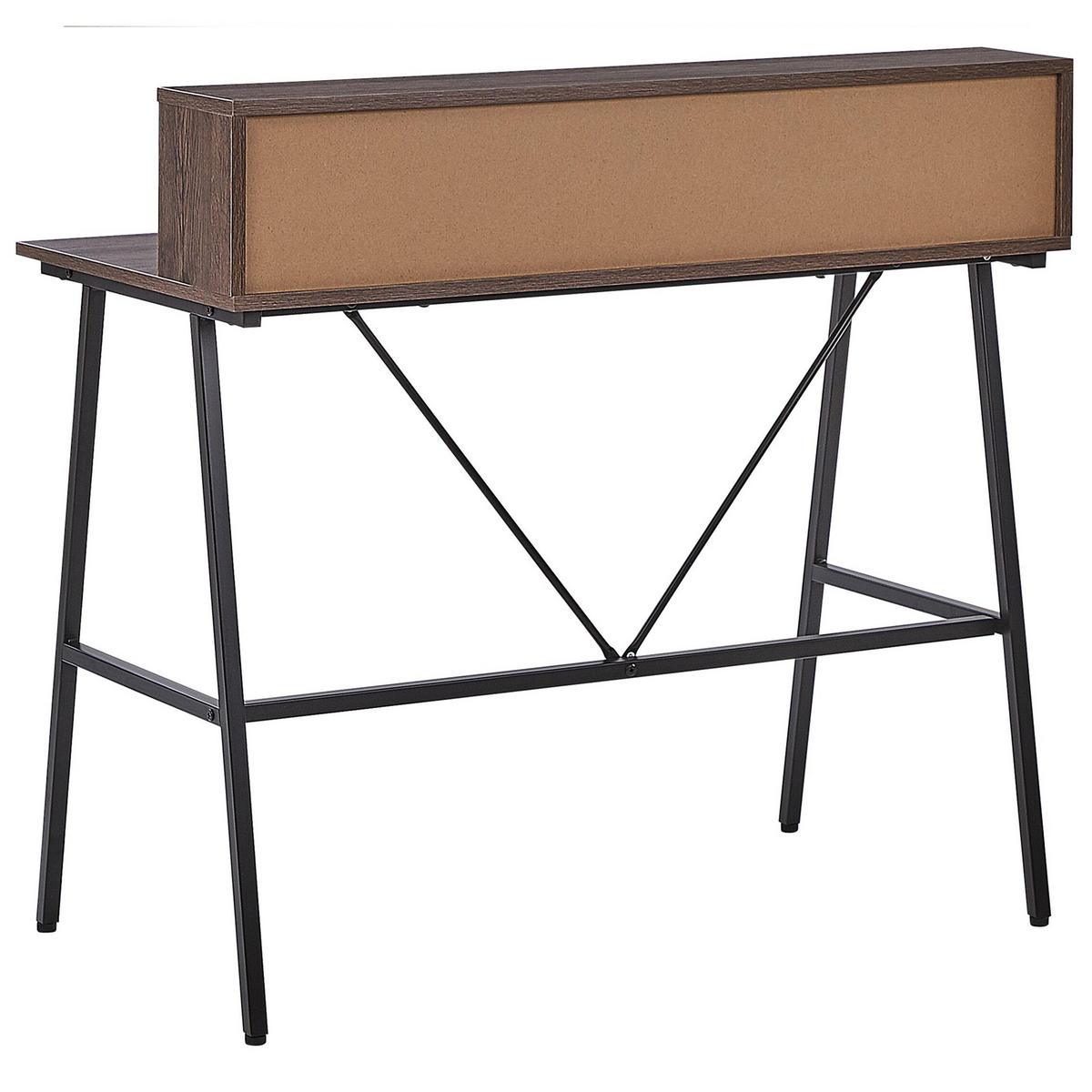 SCHREIBTISCH dunkler Holzfarbton 100/53/96 cm Harison - Dunkelgrau, Holzwerkstoff (53/100/96cm) - Beliani