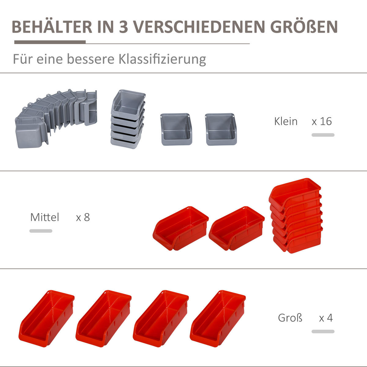 WERKZEUGWAND PP, Rot - Rot, Kunststoff (22/95/54cm) - DURHAND