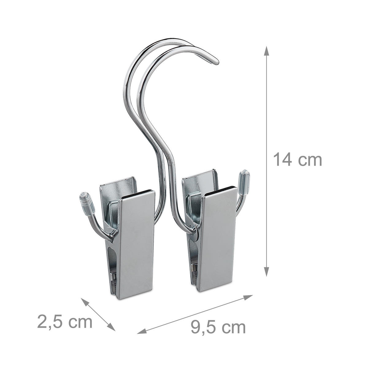 5XKLIPY na čižmy - strieborná, kov/plast (9.5/14/2.5cm) - Relaxdays