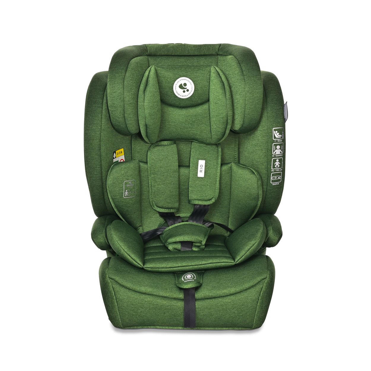KINDERSITZ i-Size Rio grün (76 - 150 cm) Isofix Top Tether Kissen verstellbar - Grün, Kunststoff (45/60/43cm) - Lorelli