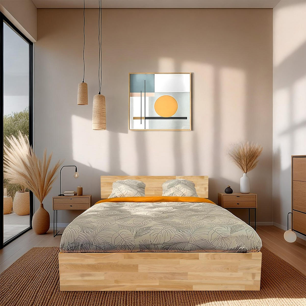 MASSIVHOLZBETT mit Bettkasten/140x200cm MILO - Eiche geölt - Eichefarben, Holz (140/200cm) - Weber Industries