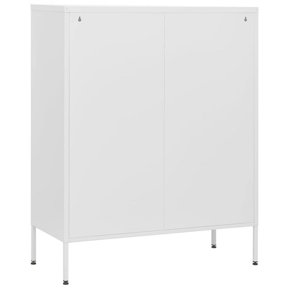 KOMMODE Weiss 80/35/101,5 Cm Stahl - Weiß, Metall (35/101.5/80cm) - vidaXL
