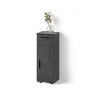 MIDISCHRANK Ronco Anthrazit Hochglanz 30 x 81 cm - Anthrazit/Grau, Holzwerkstoff (30/81/30cm) - Livinity®