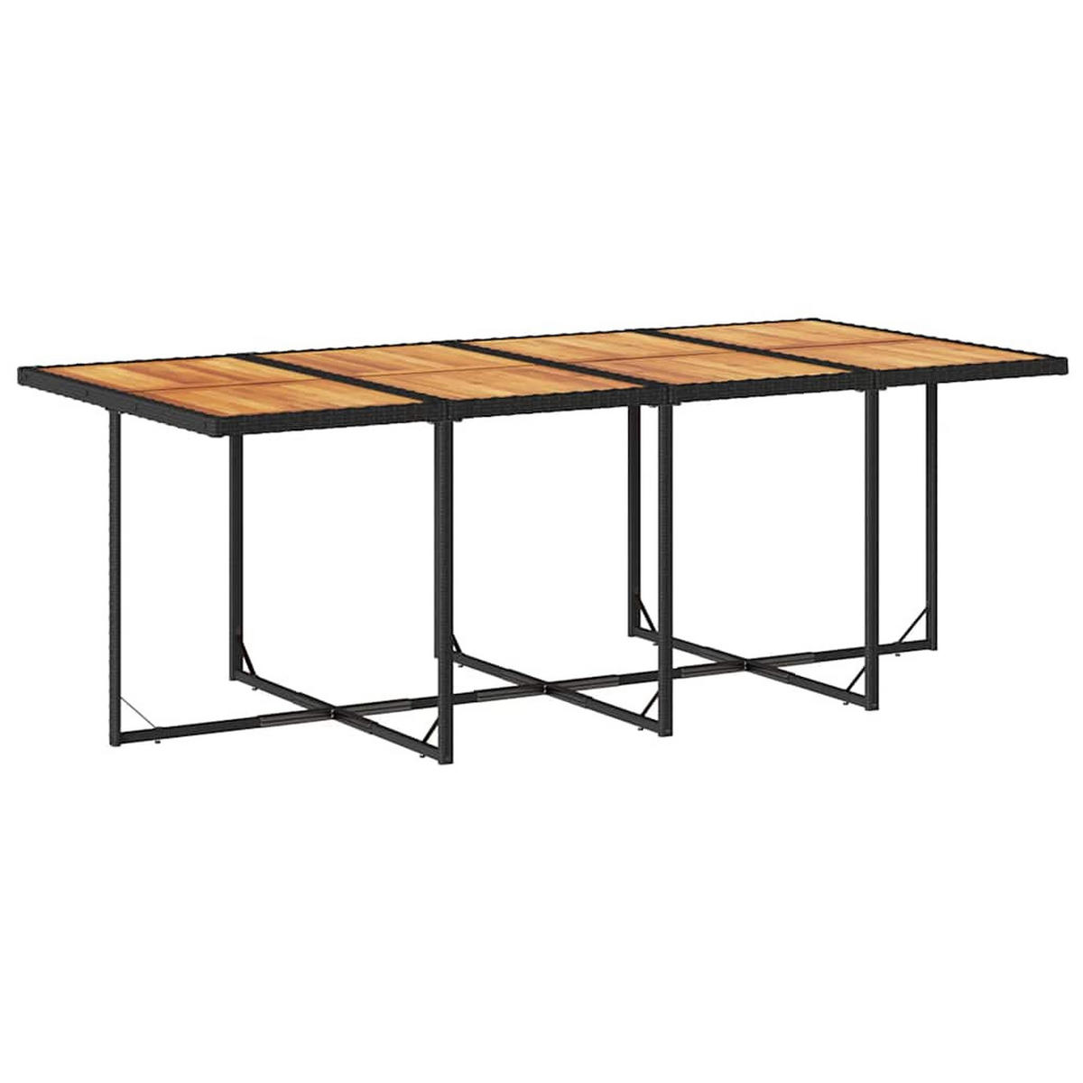 GARTEN-ESSGRUPPE 9-TLG.Mit Kissen Schwarz Poly Rattan - Creme/Schwarz, Kunststoff - vidaXL