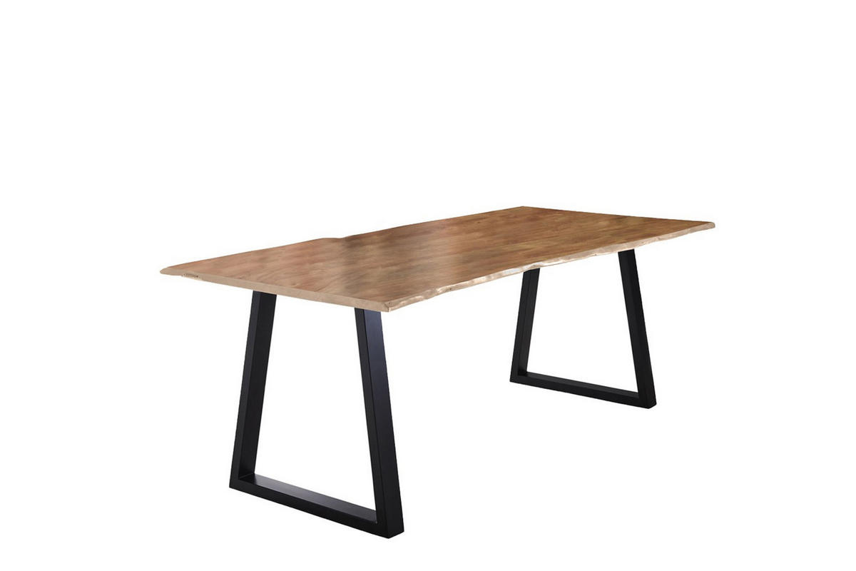 ESSTISCH LUBIN - Beige/Schwarz, Holz/Metall (100/220/77cm) - SAM
