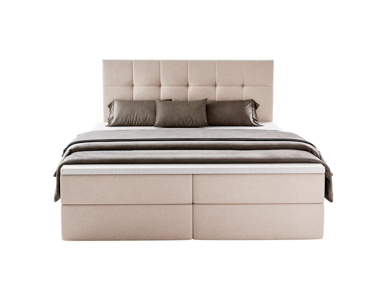 BOXBETT Auren mit Topper Creme 200x200 - Creme, Textil (200/200cm) - Luxkor24